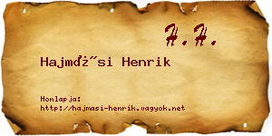 Hajmási Henrik névjegykártya